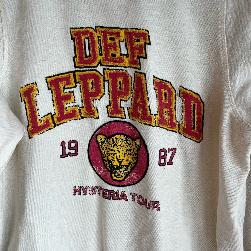 Pilcro Def Leppard Hysteria Tour Sweatshirt Oversized XS 100% Cotton - Picture 5 of 10